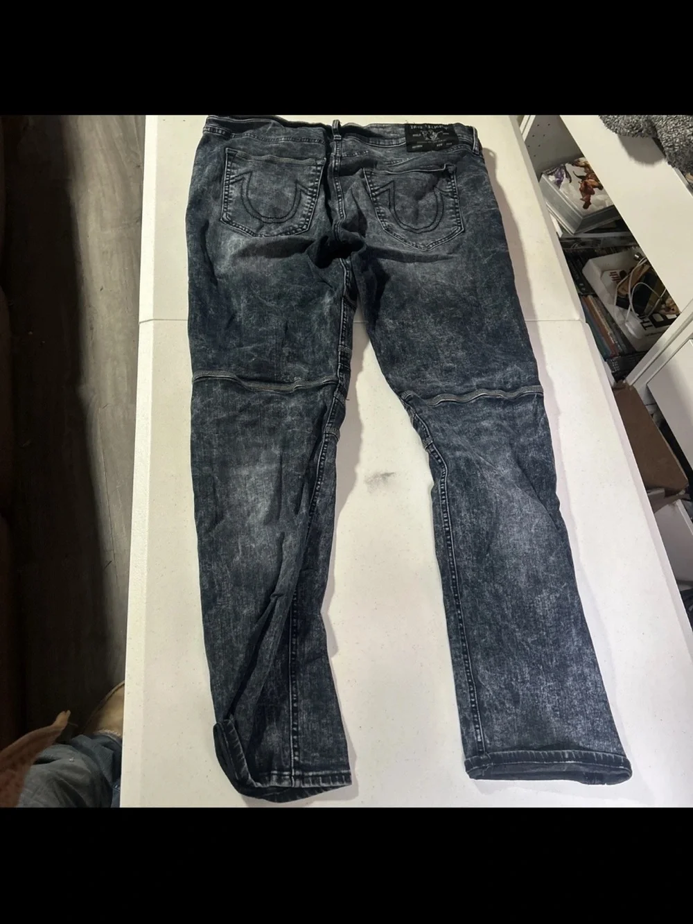 True Religion Gray Denim Jeans Waistband 38